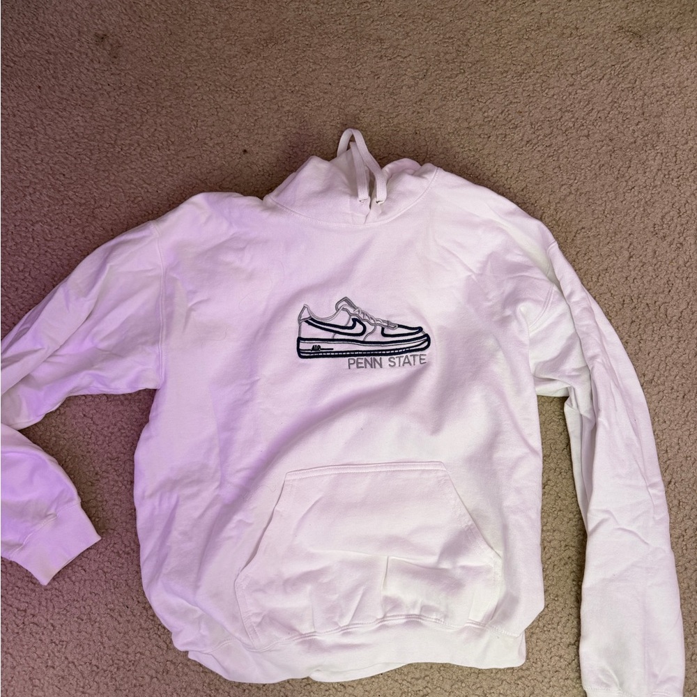White Penn State Air Jordan Embroidered Hoodie